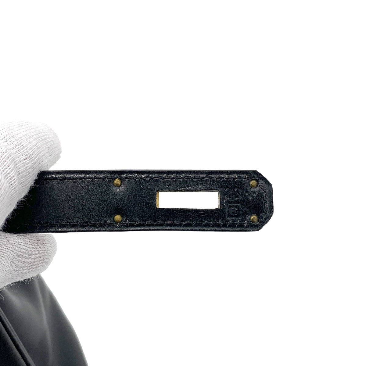 HERMES KELLY 28 RETOURNE BLACK BOXCALF HAND SHOULDER BAG □C GHW 90261305