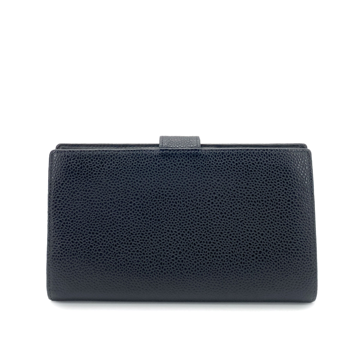 CHANEL VINTAGE BIFOLD LONG WALLET BLACK CAVIAR SKIN 90261327