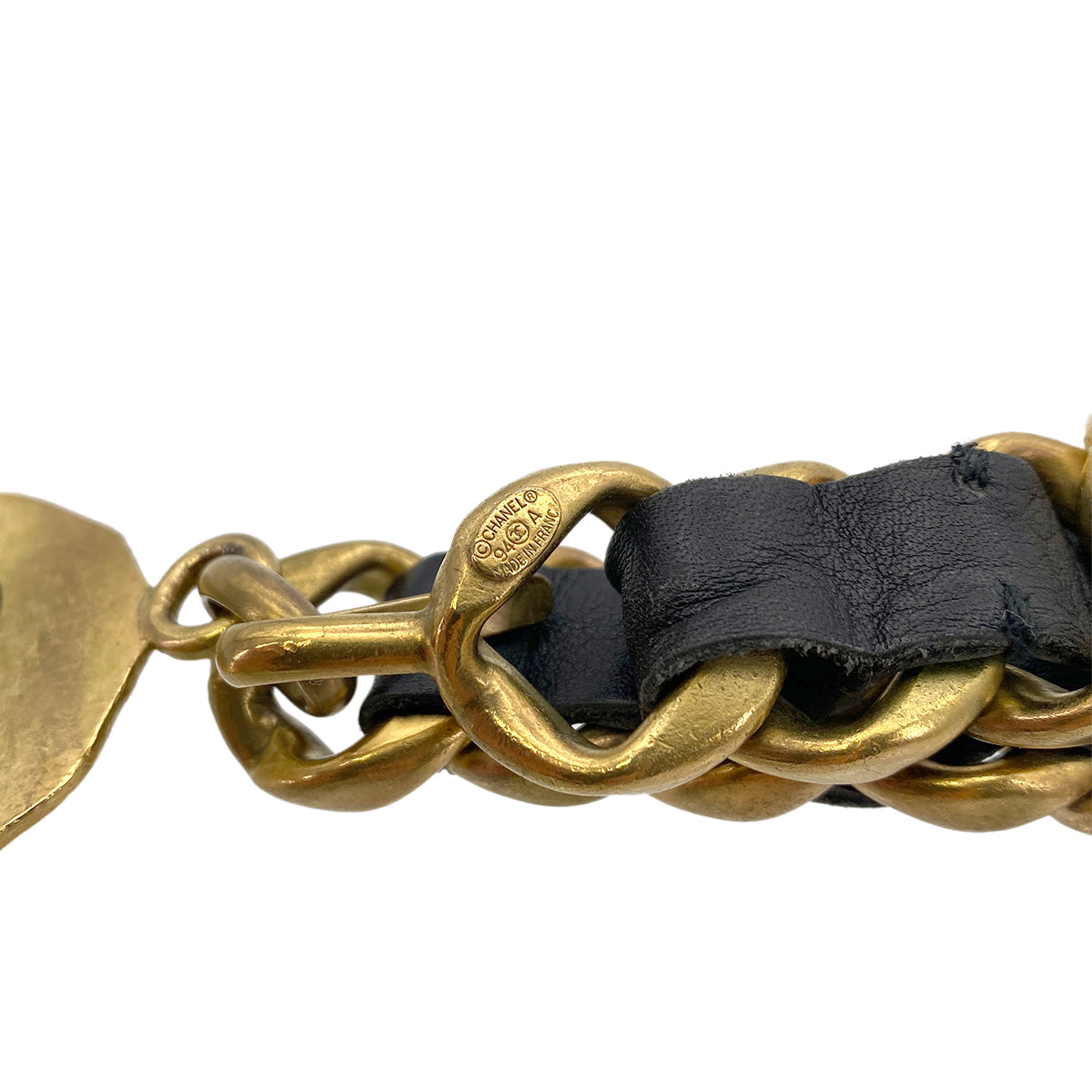 CHANEL VINTAGE CHAIN BELT LEATHER COCOMARK ACCESSORY 90261331