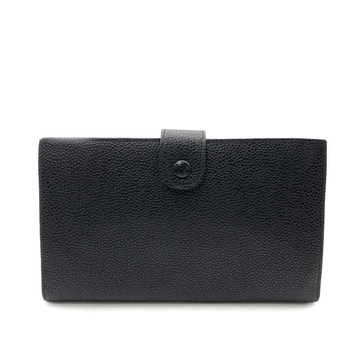 CHANEL VINTAGE BIFOLD LONG WALLET BLACK CAVIAR SKIN 90261349