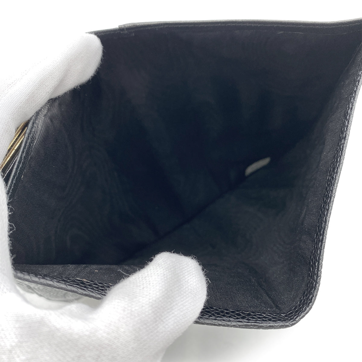 CHANEL VINTAGE BIFOLD LONG WALLET BLACK CAVIAR SKIN 90261349