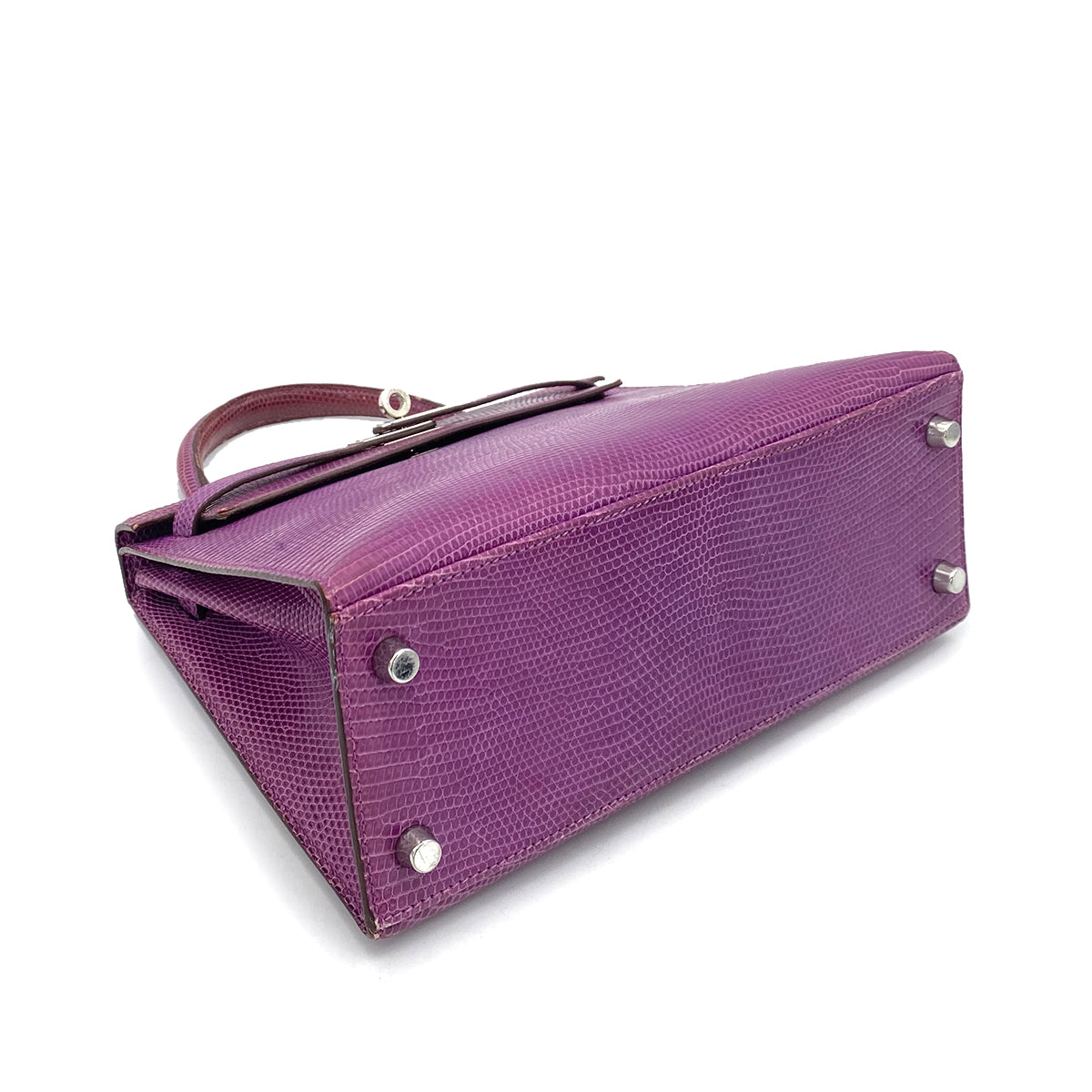 HERMES KELLY 25 SELLIER LIZARD VIOLET HAND SHOULDER BAG SHW □K 90261363