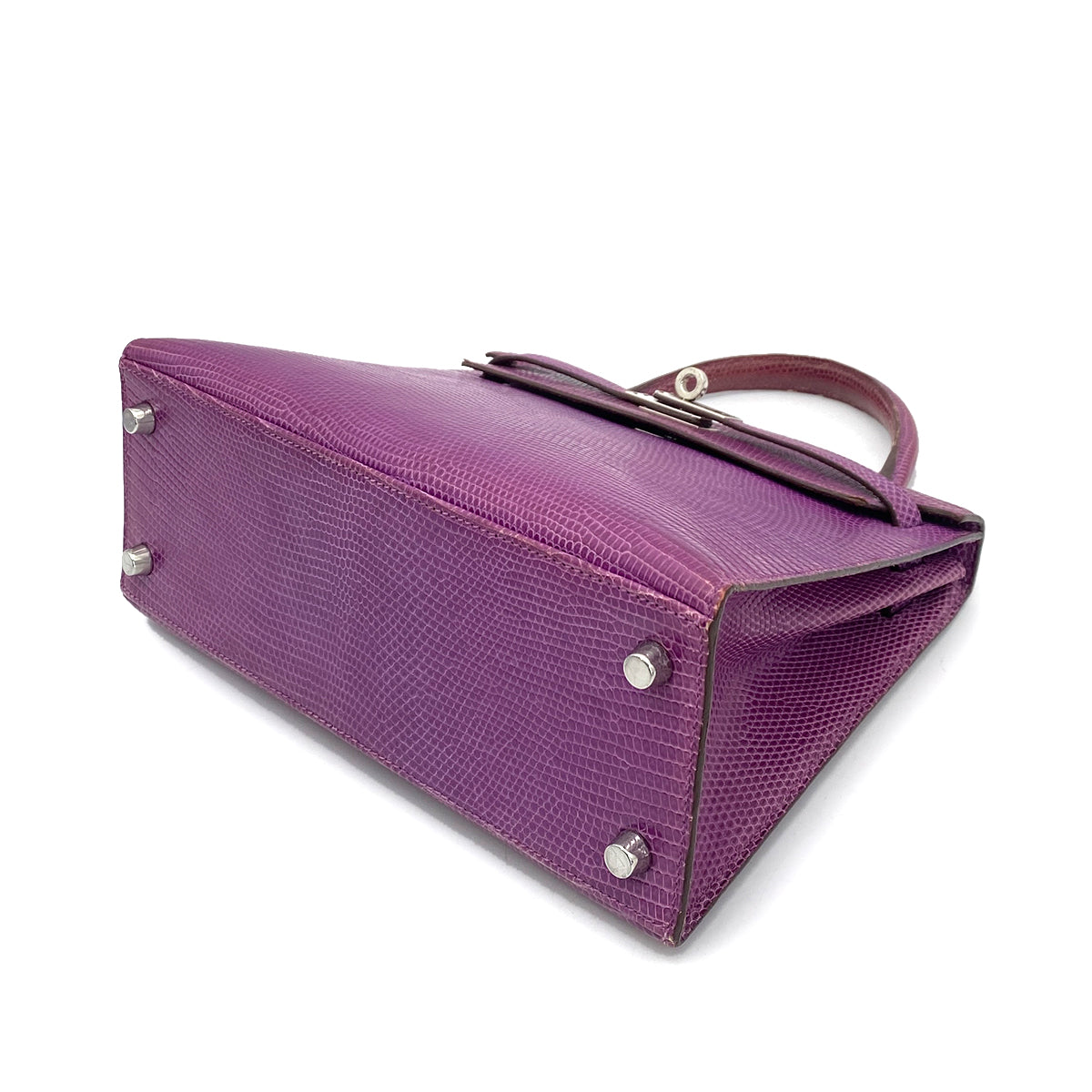HERMES KELLY 25 SELLIER LIZARD VIOLET HAND SHOULDER BAG SHW □K 90261363