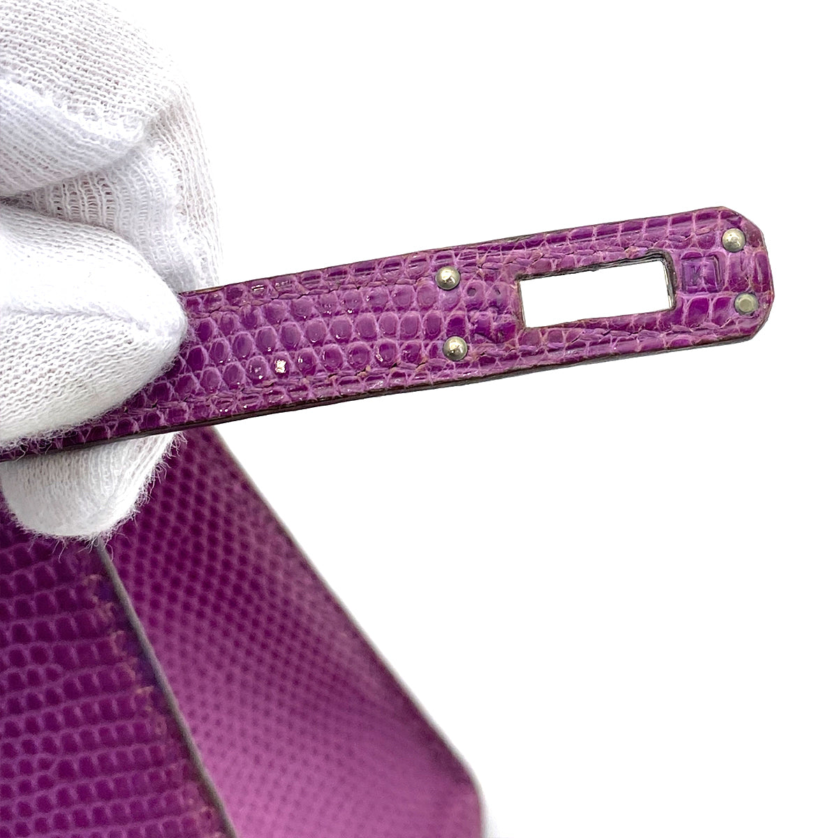 HERMES KELLY 25 SELLIER LIZARD VIOLET HAND SHOULDER BAG SHW □K 90261363