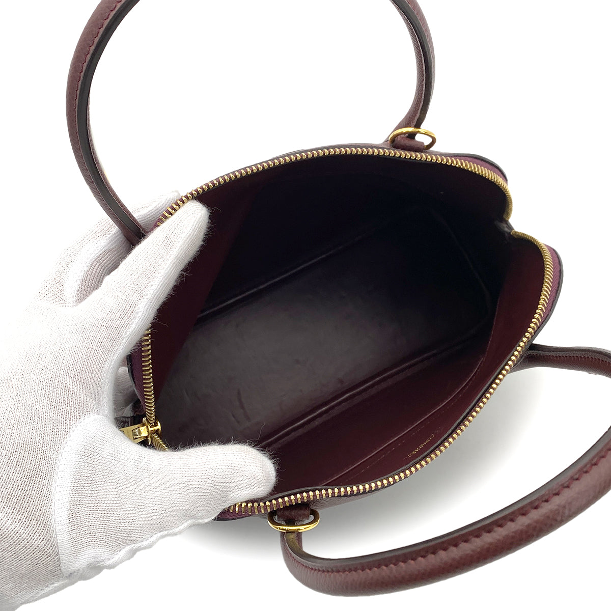 HERMES BOLIDE 27 PRUNE EPSOM HAND SHOULDER BAG A GHW 90261524