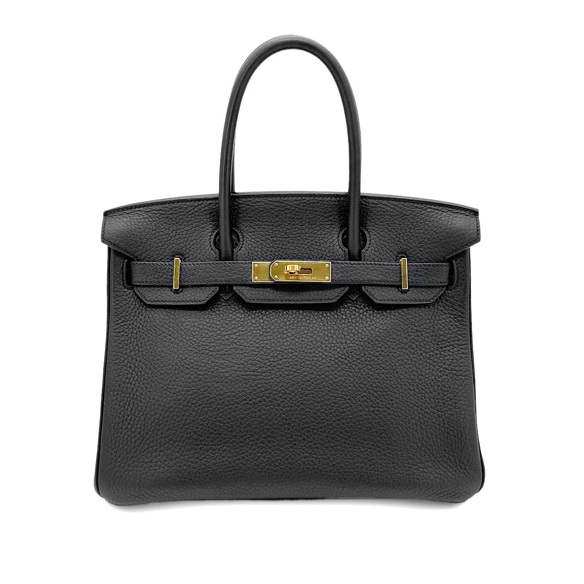 HERMES BIRKIN 30 BLACK TOGO HAND BAG  □O GHW 90261525
