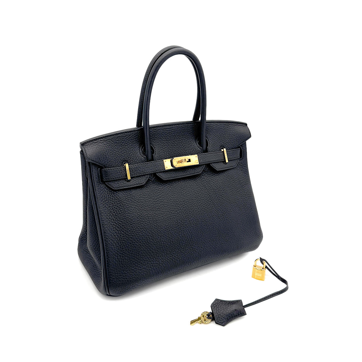 HERMES BIRKIN 30 BLACK TOGO HAND BAG  □O GHW 90261525