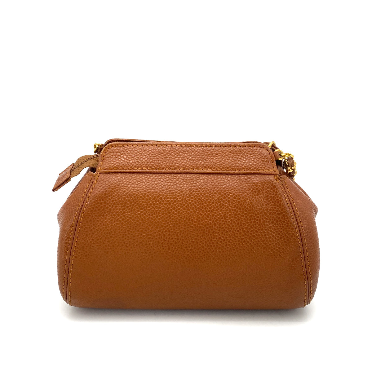 CHANEL VINTAGE MINI POUCH CHAIN SHOULDER BAG CAMEL CAVIAR SKIN 90261527