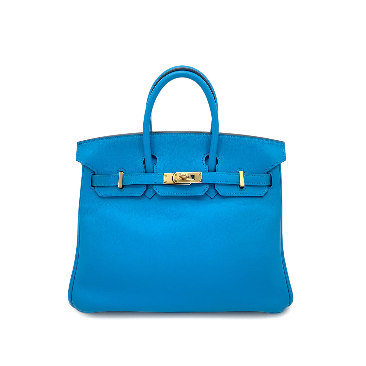 HERMES BIRKIN 25 BLEU ZANZIBAR SWIFT HAND BAG A GHW 90261534
