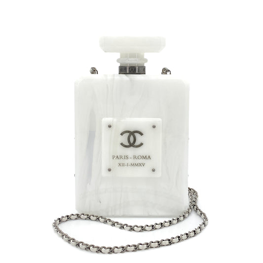 CHANEL  PERFUME BOTTLE MOTIF CHAIN SHOULDER BAG WHITE 90261542