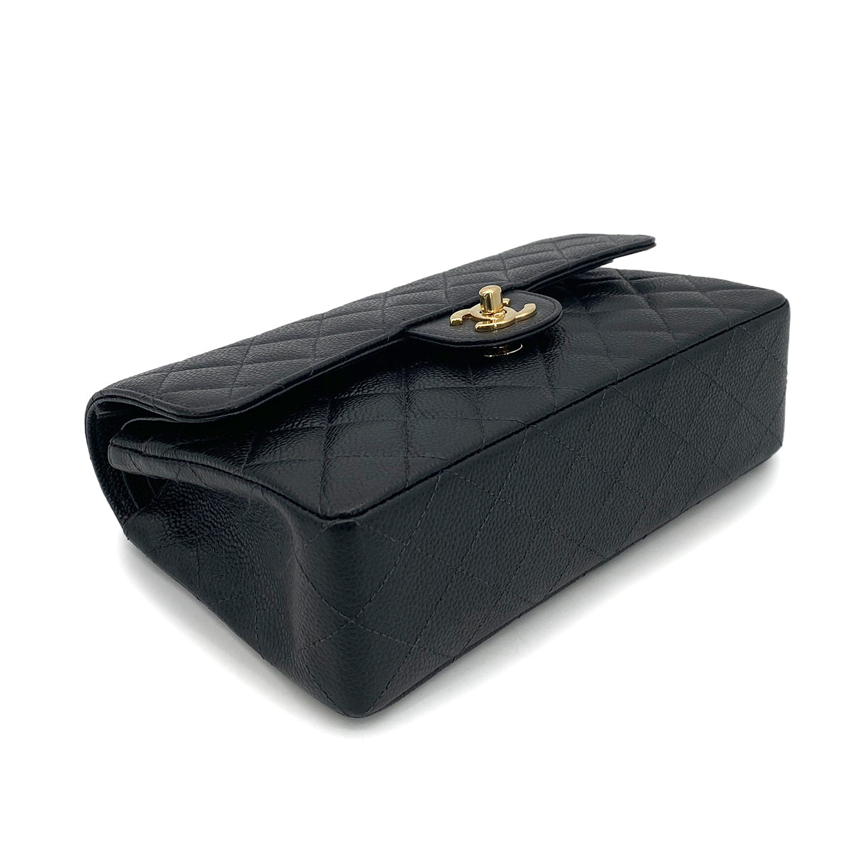 CHANEL VINTAGE CLASSIC FLAP SMALL CHAIN SHOULDER BAG BLACK CAVIAR SKIN GHW 90261547
