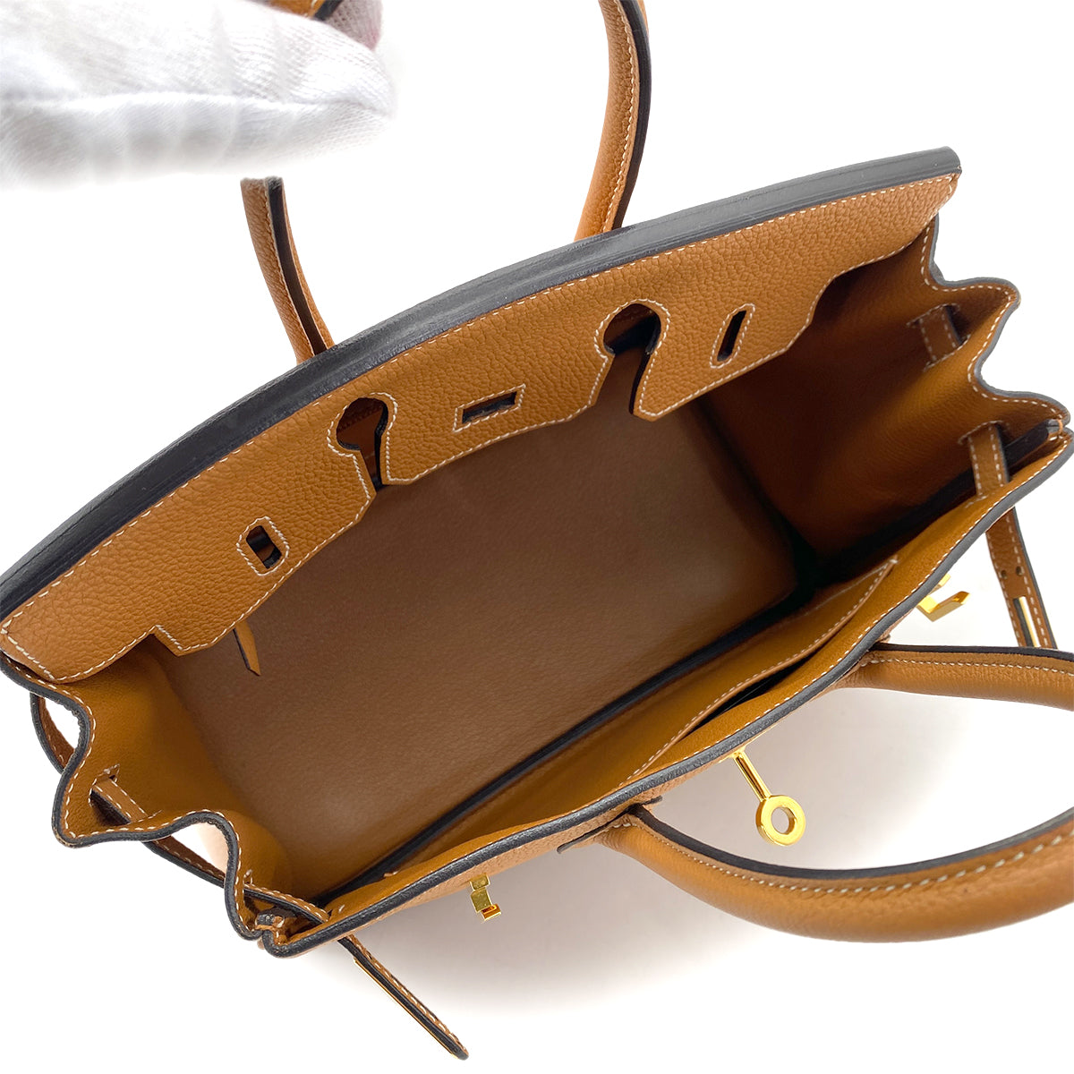 HERMES BIRKIN 25 TOFFEE TOGO HAND BAG C GHW 90261549