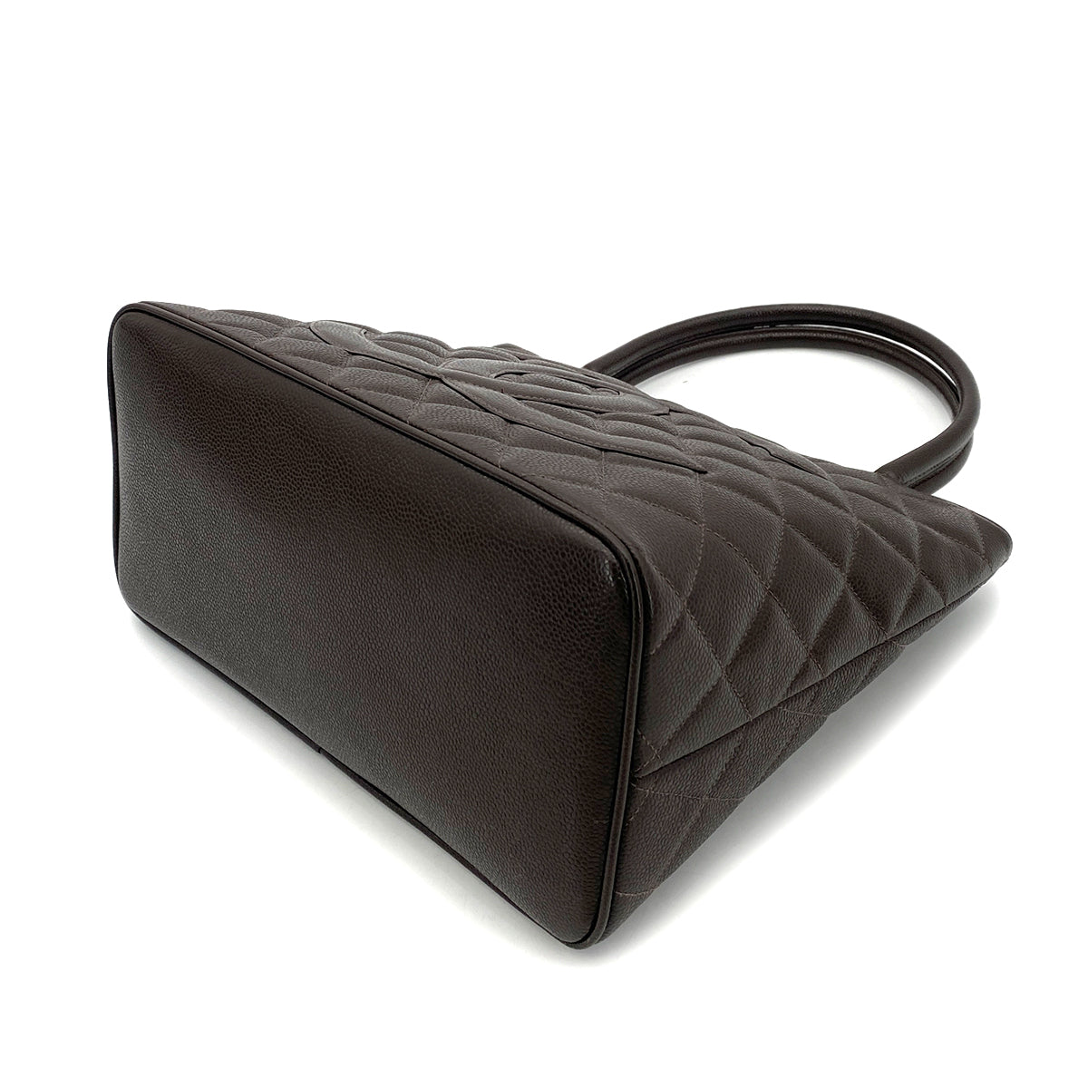 CHANEL VINTAGE MEDALLION TOTE BAG BROWN CAVIAR SKIN 90261565