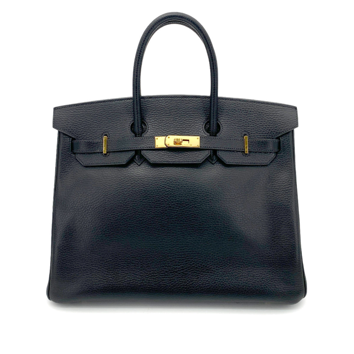 HERMES BIRKIN 35 BLACK ARDENNES HAND BAG □F GHW 90261568