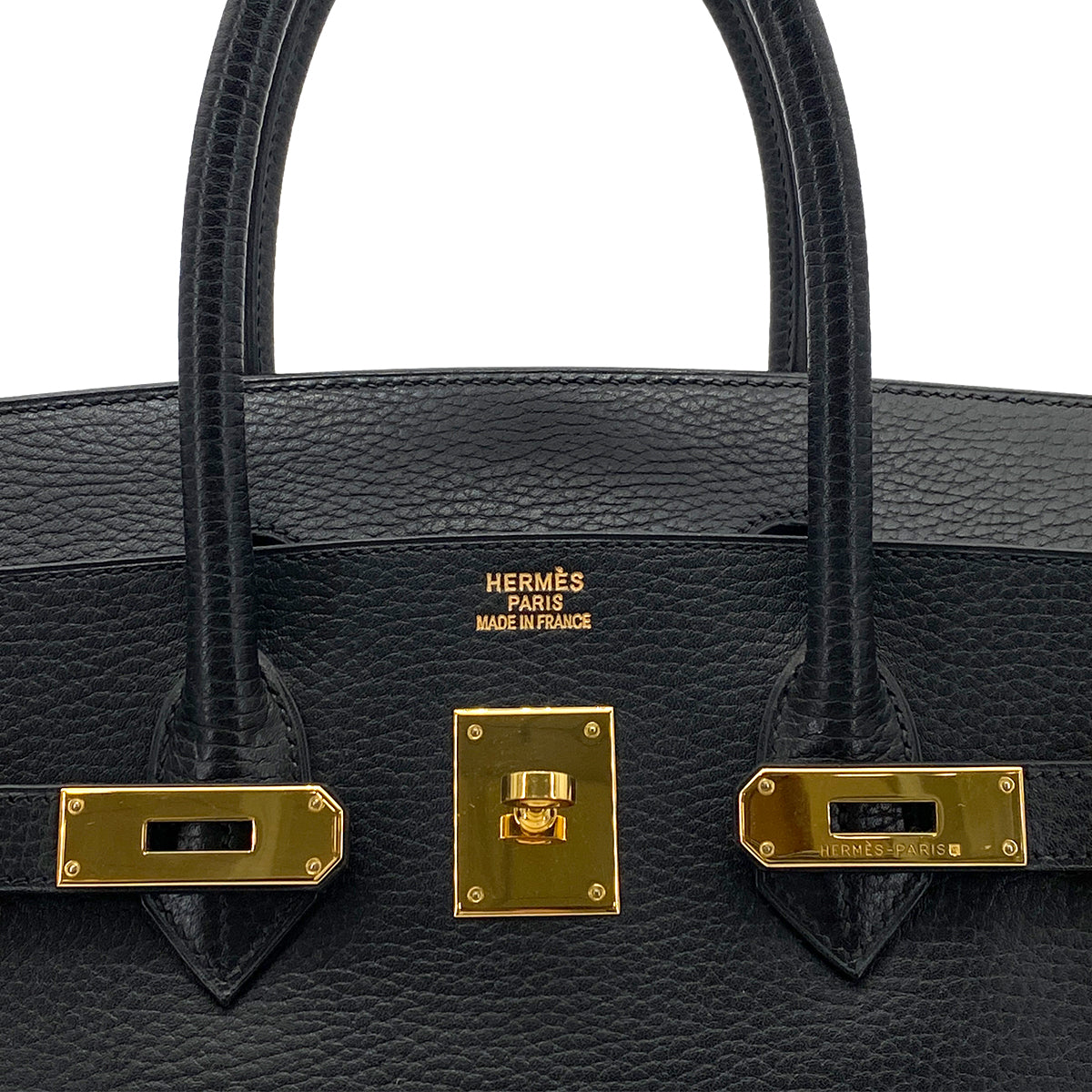 HERMES BIRKIN 35 BLACK ARDENNES HAND BAG □F GHW 90261568