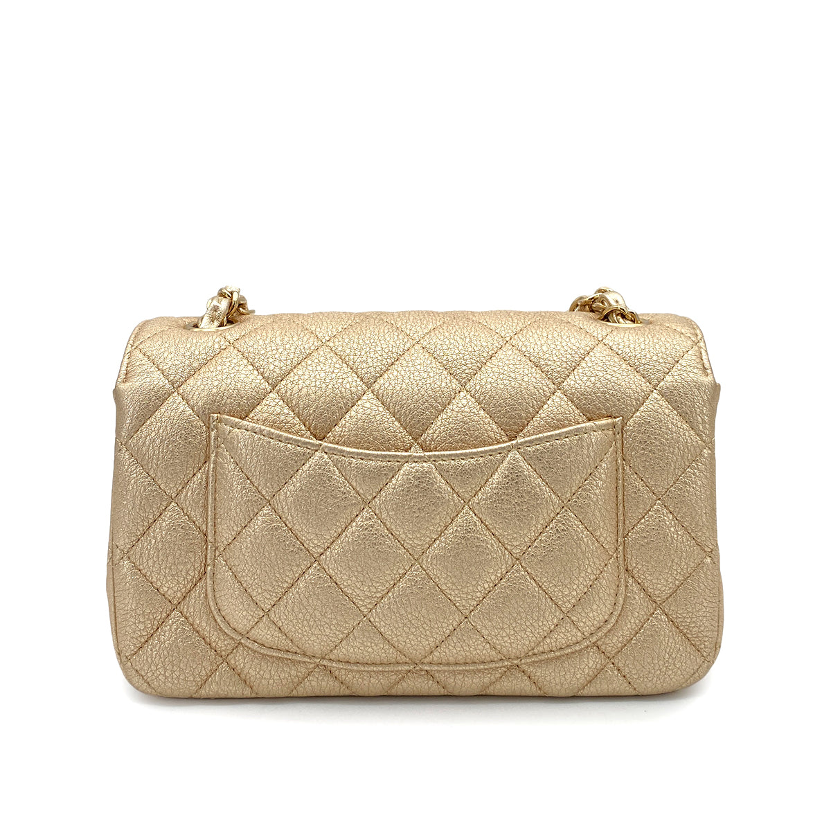 CHANEL MATELASSE 20 CHAIN SHOULDER BAG GOLD LAMB SKIN 90261569