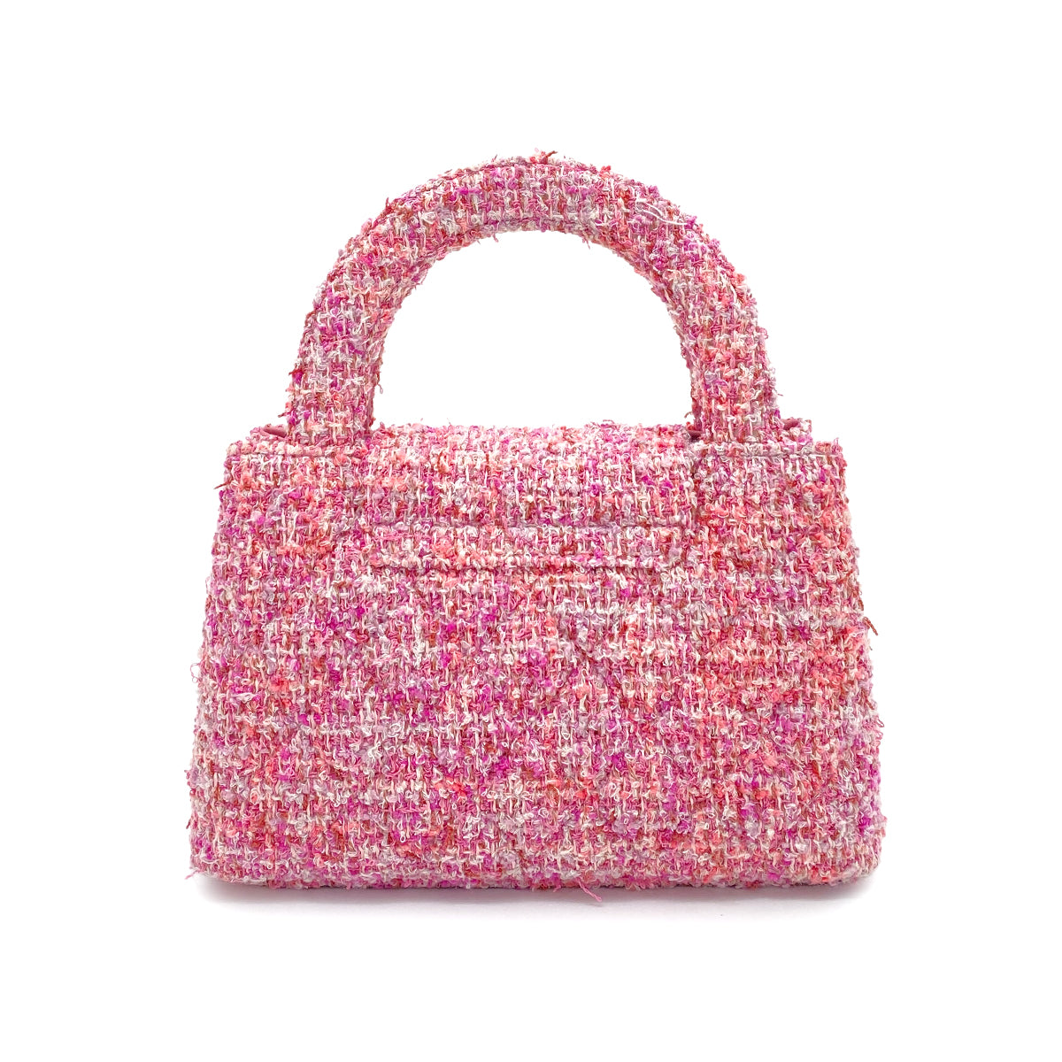 CHANEL MATELASSE CHAIN HAND SHOULDER BAG PINK TWEED 90261582