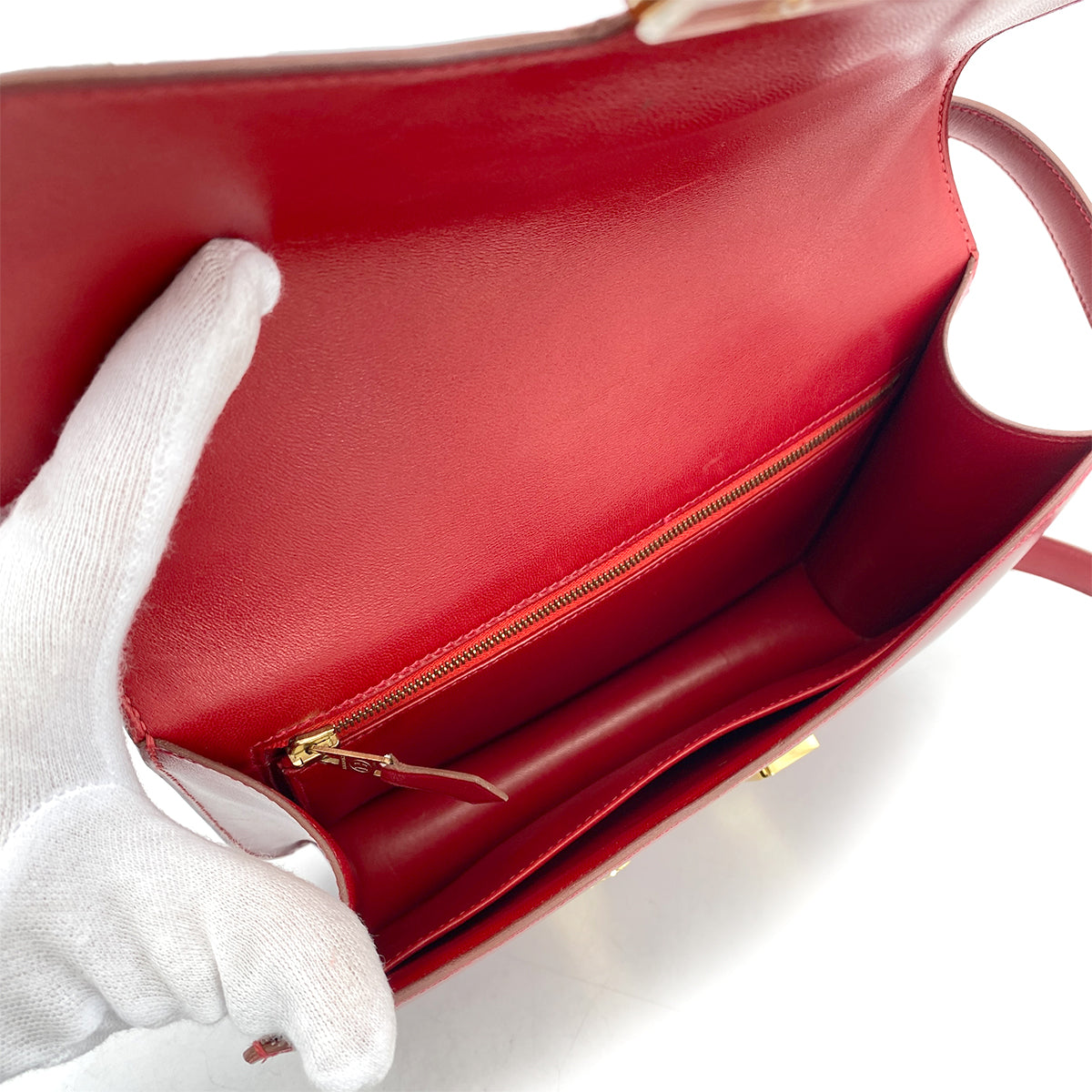 HERMES CONSTANCE ROUGE GRENADE BOXCALF SHOULDER BAG □B GHW 90261610