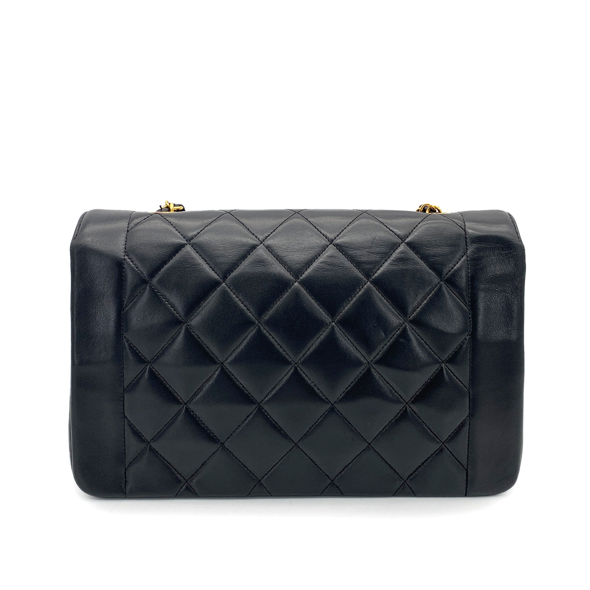 CHANEL VINTAGE DIANA MEDIUM CHAIN SHOULDER BAG BLACK LAMB SKIN 90261635