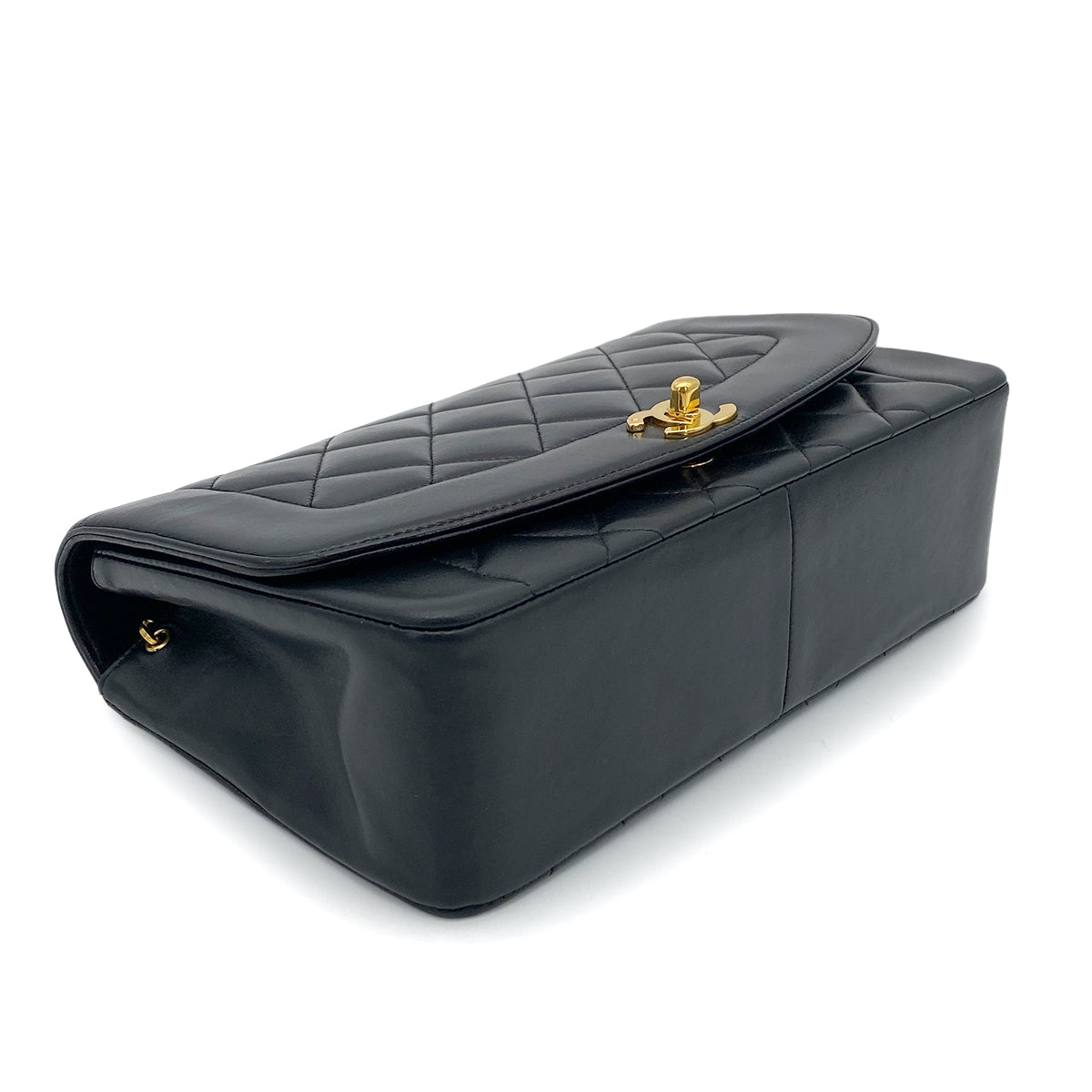 CHANEL VINTAGE DIANA MEDIUM CHAIN SHOULDER BAG BLACK LAMB SKIN 90261635