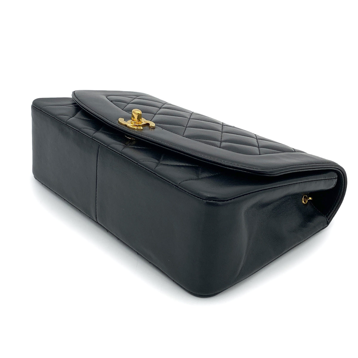 CHANEL VINTAGE DIANA MEDIUM CHAIN SHOULDER BAG BLACK LAMB SKIN 90261635