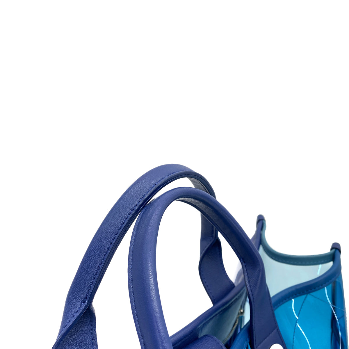 CHANEL COCO SPLASH TOTE BAG CLEAR BLUE VINYL LEATHER 90261646