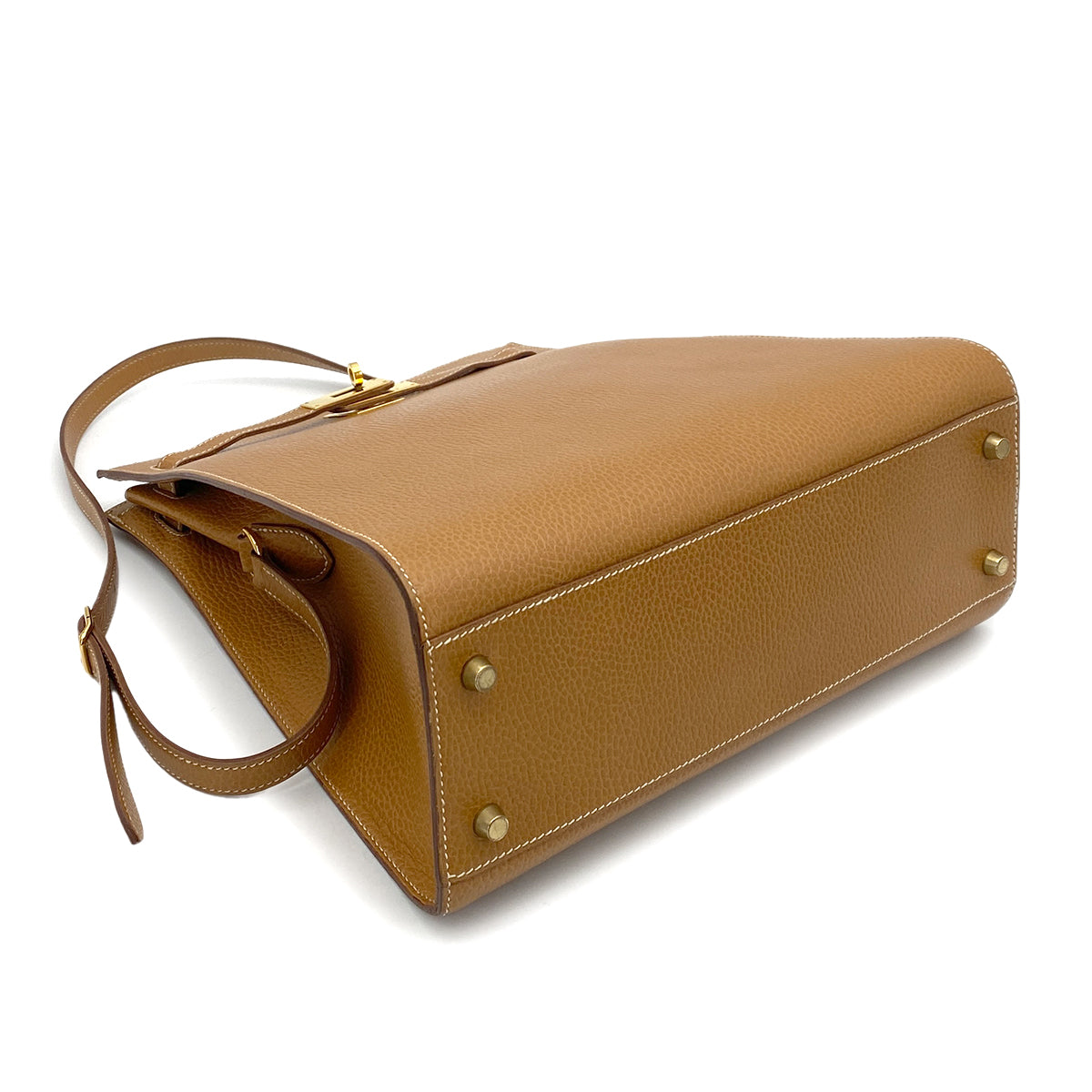 HERMES KELLY SPORTS GM GOLD COUCHEVEL SHOULDER BAG 〇X GHW 90261804