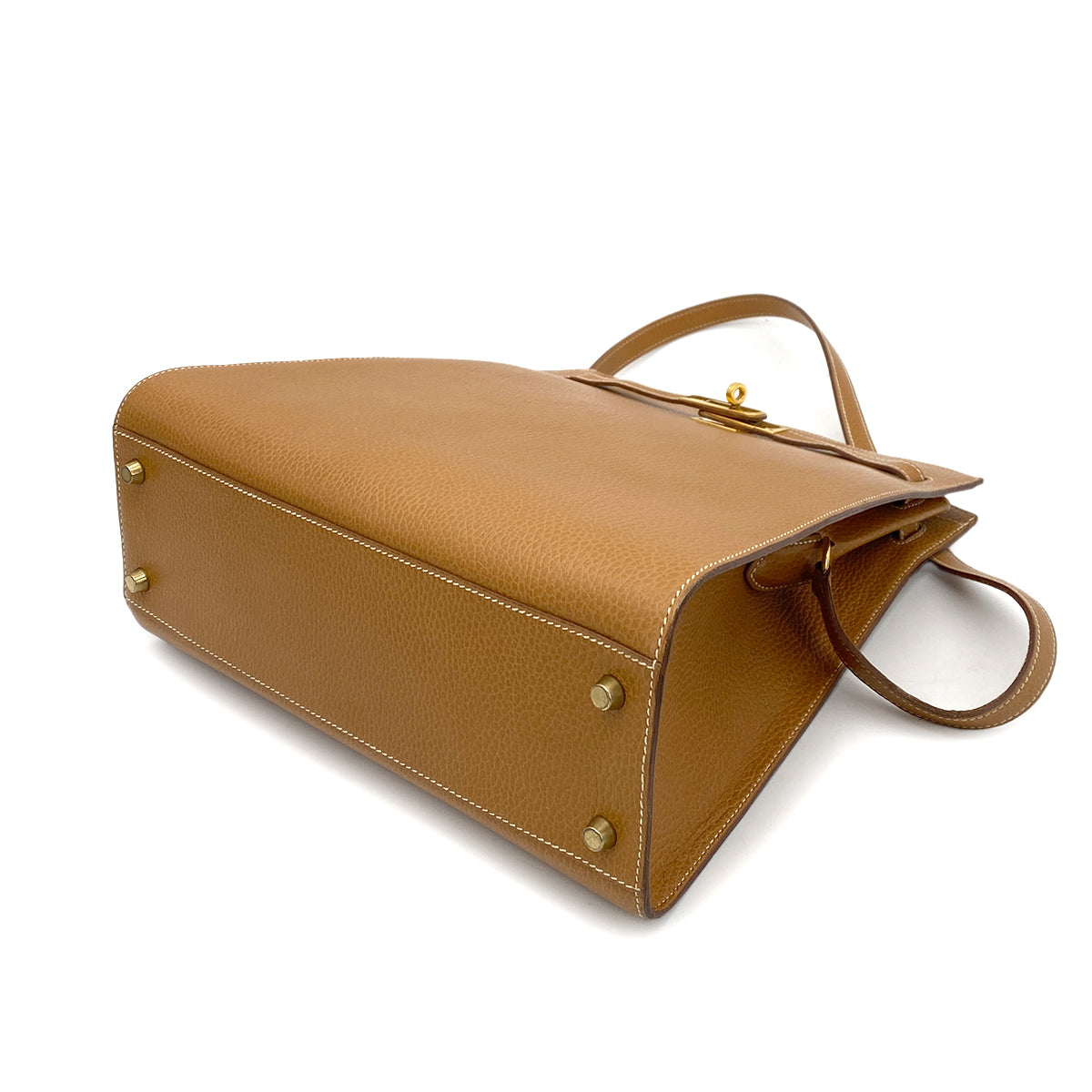 HERMES KELLY SPORTS GM GOLD COUCHEVEL SHOULDER BAG 〇X GHW 90261804