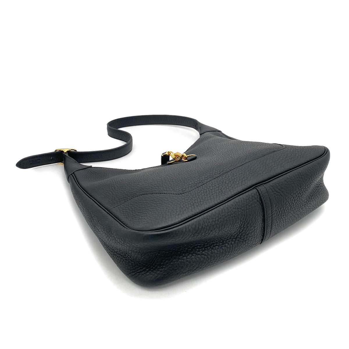 HERMES TRIM 31 BLACK TAURILLON CLEMENCE SHOULDER BAG □G GHW 90261830