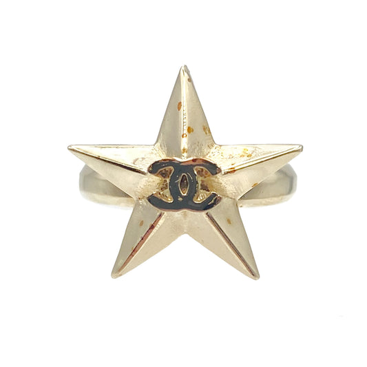 CHANEL COCO MARK STAR RING GOLD ACCESSORY A17C 90261833