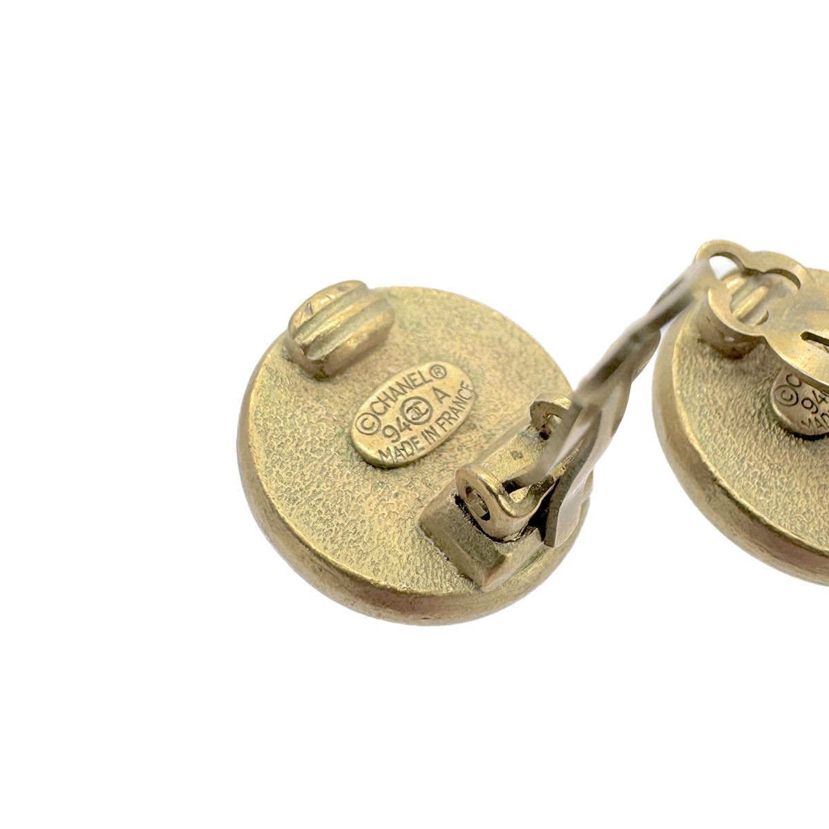 CHANEL VINTAGE EARRINGS ROUND PEARL ACCESSORY 94A 90261835