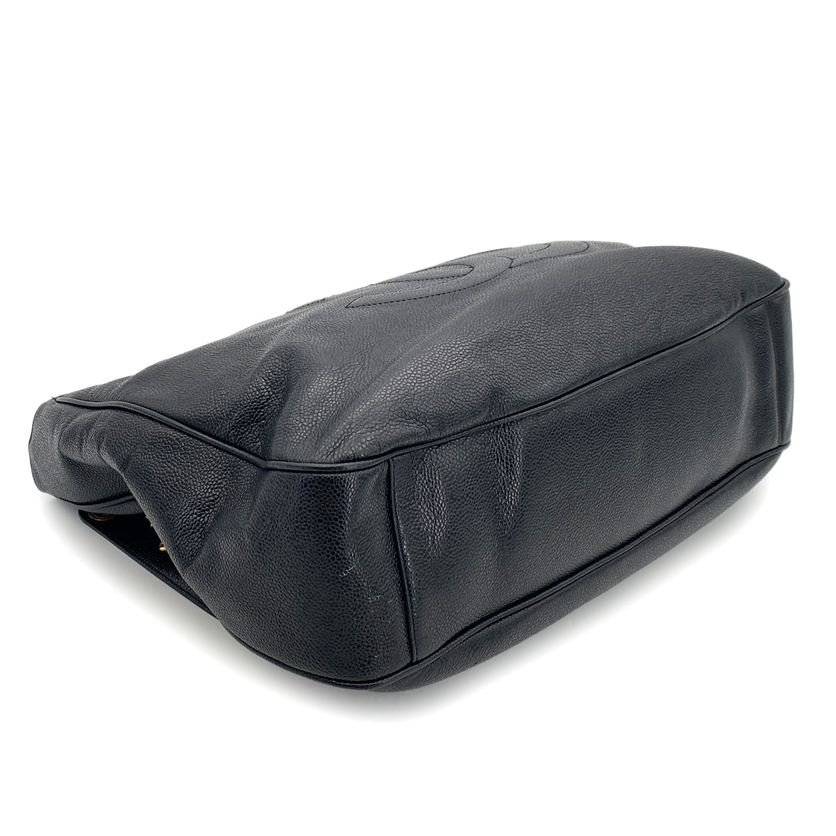 CHANEL VINTAGE CHAIN TOTE BAG BLACK CAVIAR SKIN 90261850