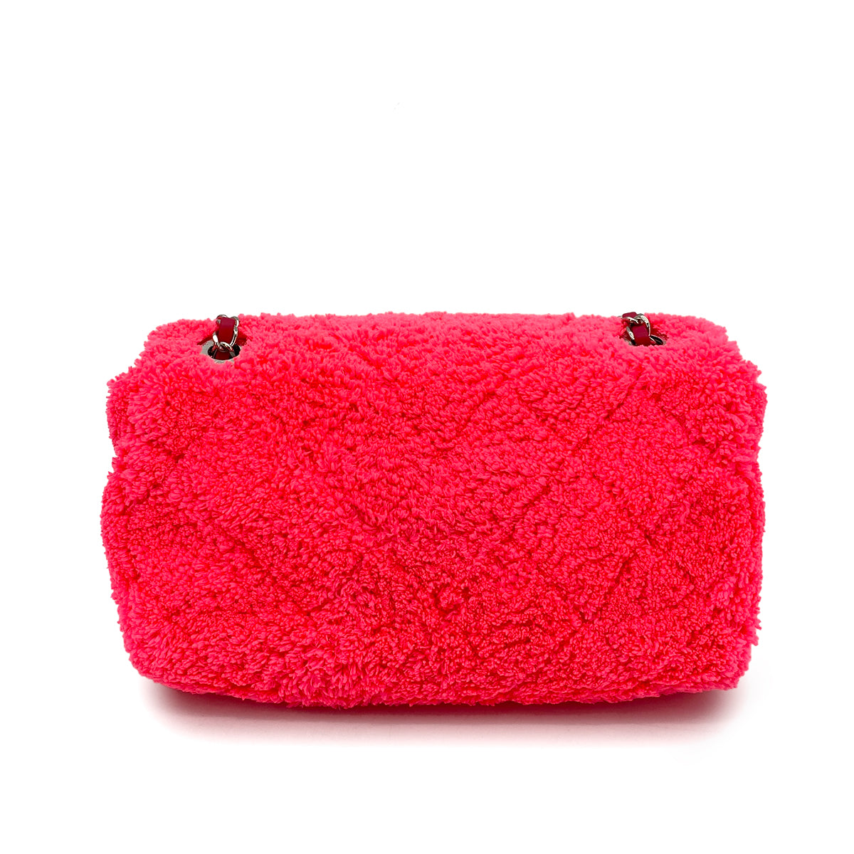 CHANEL CHAIN SHOULDER BAG BEIGE FUR NEON PINK 90261852