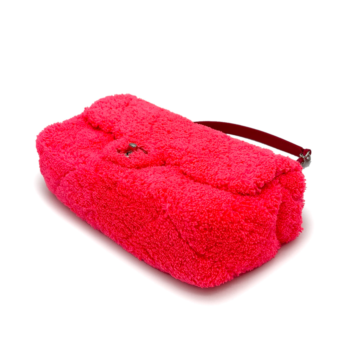 CHANEL CHAIN SHOULDER BAG BEIGE FUR NEON PINK 90261852