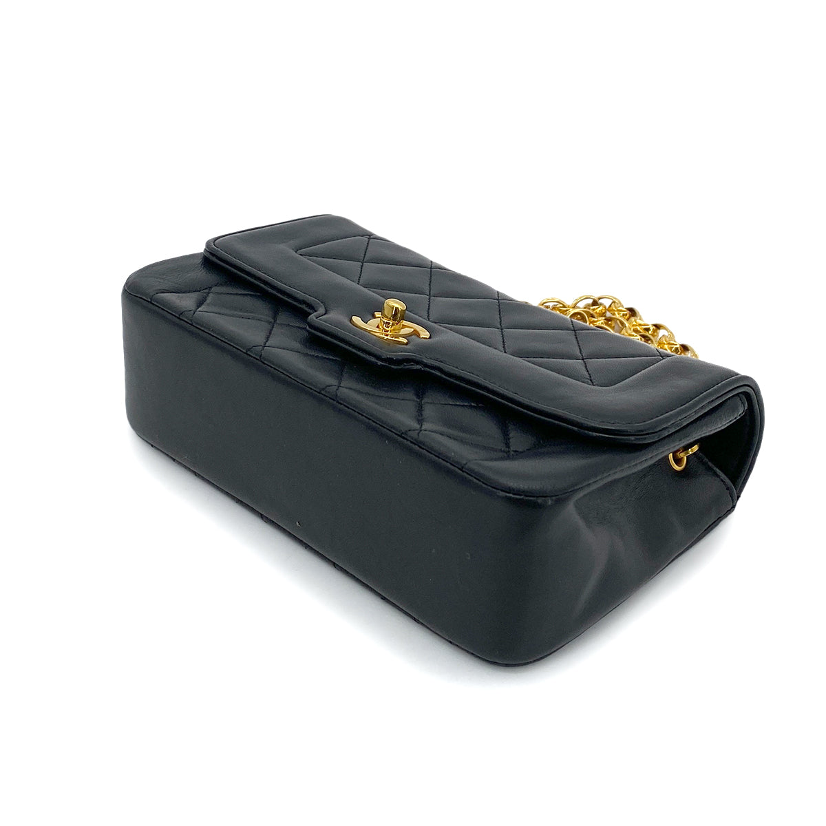 CHANEL VINTAGE BIJOU CHAIN SHOULDER BAG BLACK LAMB SKIN 90262331