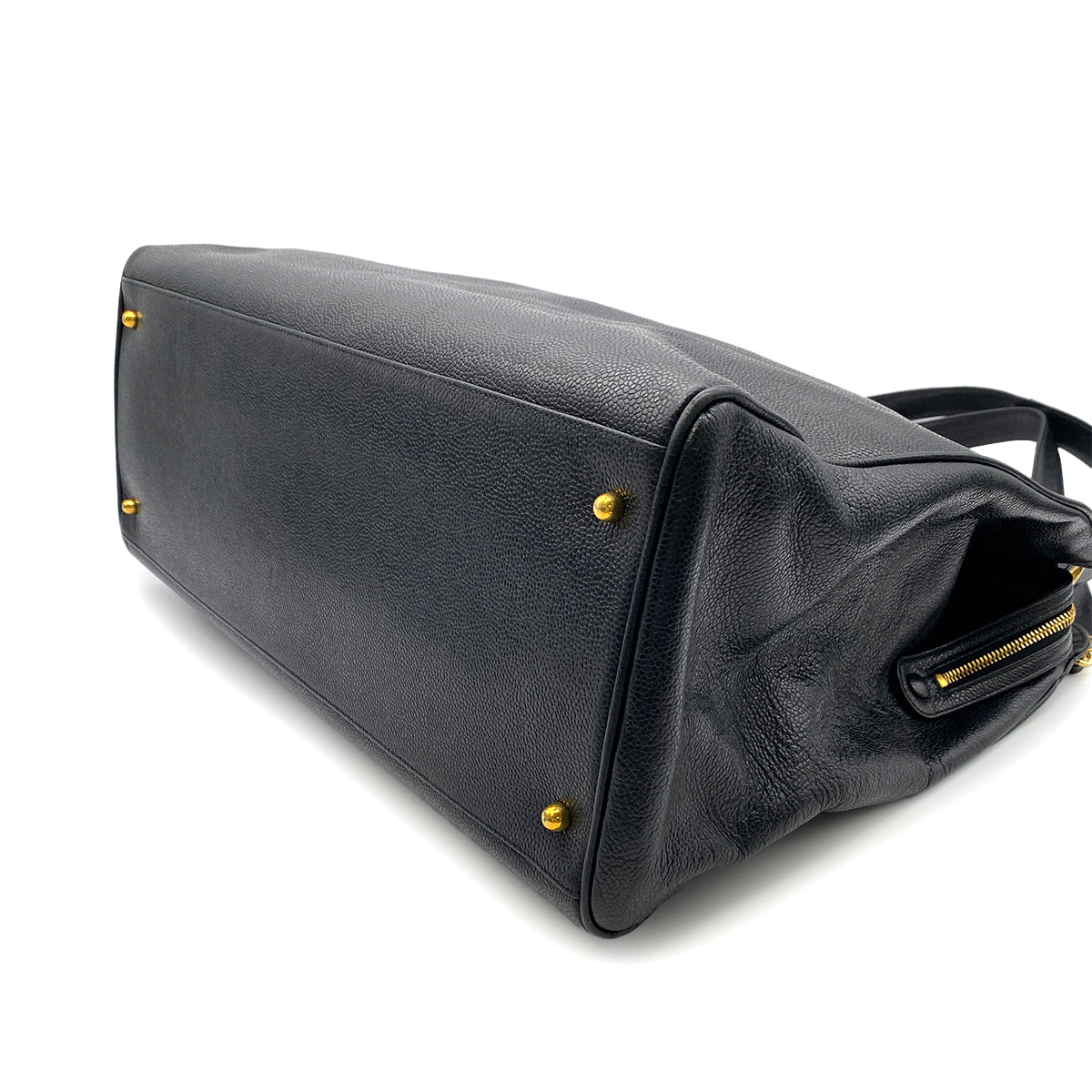 CHANEL VINTAGE SUPER MODEL CHAIN TOTE BAG BLACK CAVIAR SKIN 90262359