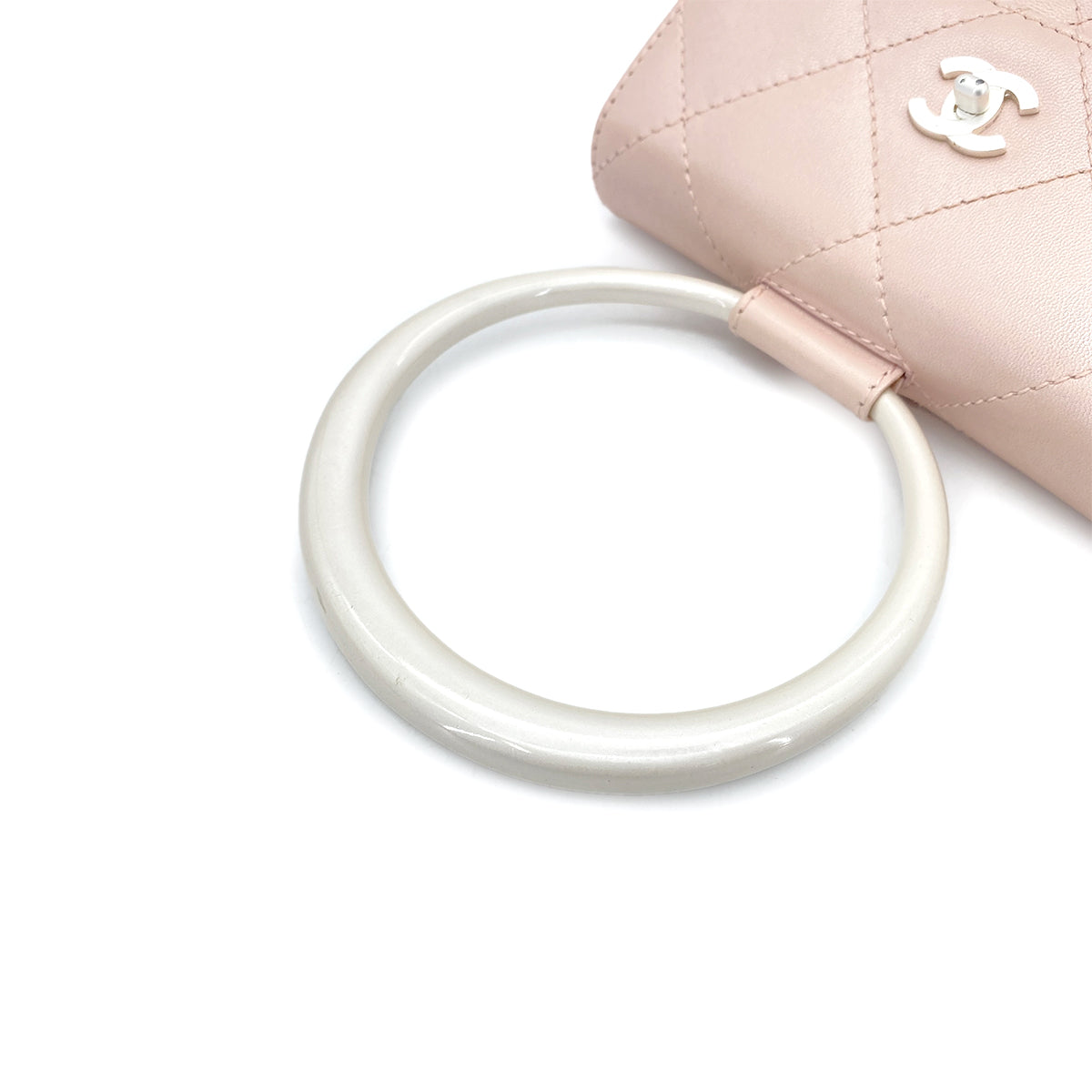 CHANEL VINTAGE MATELASSE HAND BAG PINK LAMB SKIN 90262368