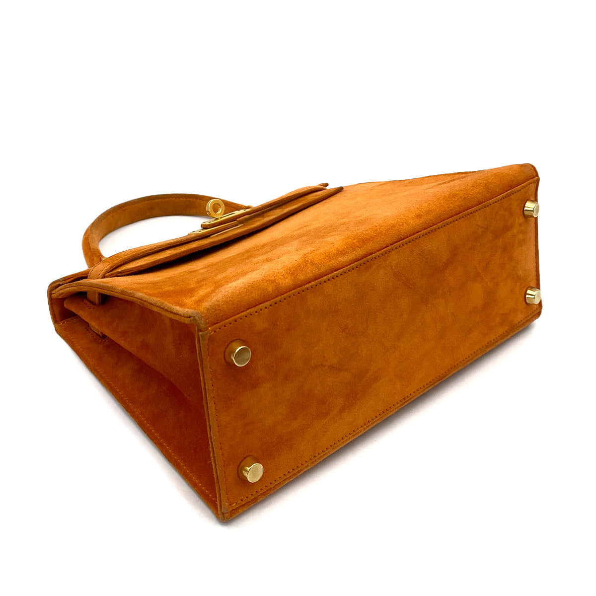 HERMES KELLY 25 SELLIER ORANGE DEBRIS HAND SHOULDER BAG □N GHW 90262377