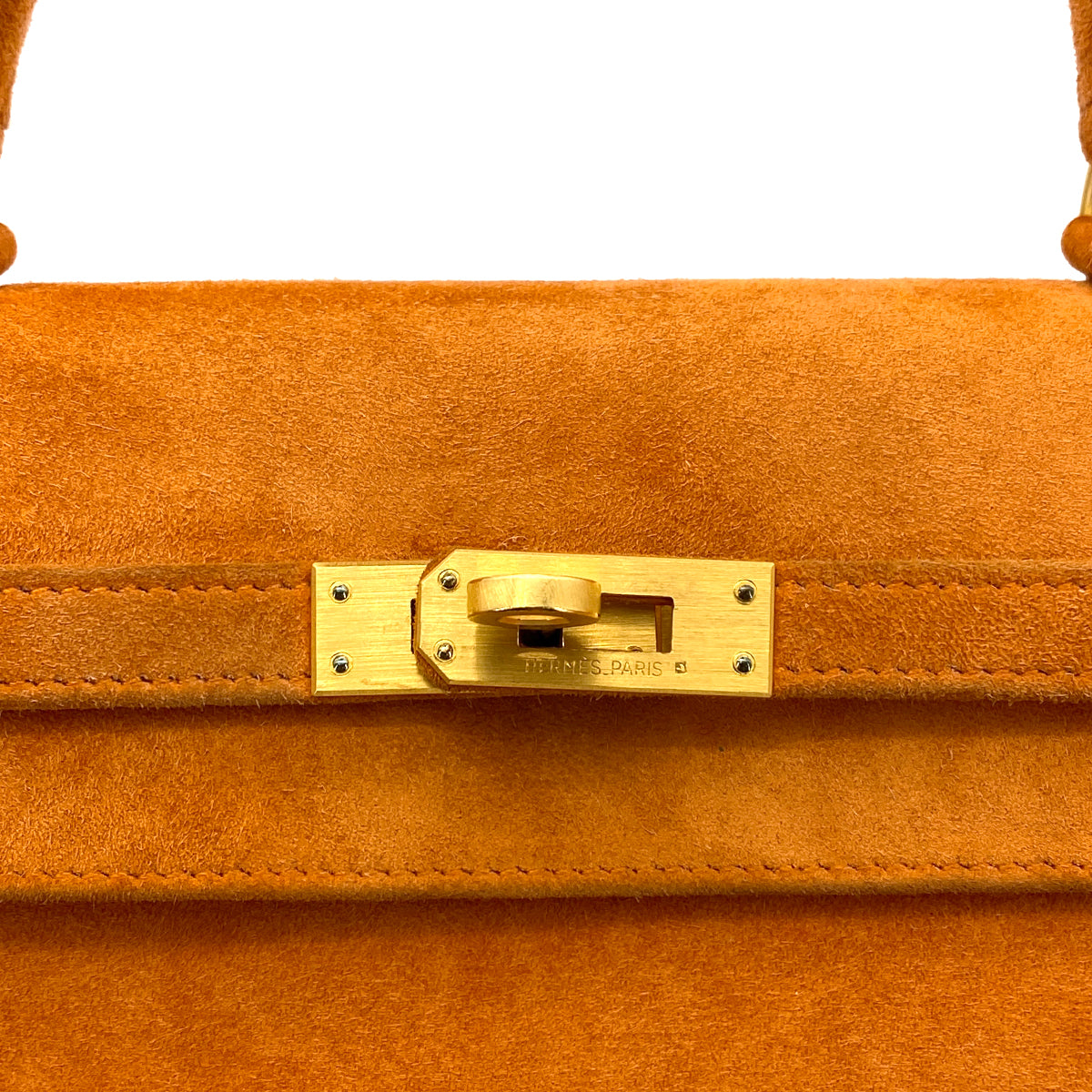 HERMES KELLY 25 SELLIER ORANGE DEBRIS HAND SHOULDER BAG □N GHW 90262377