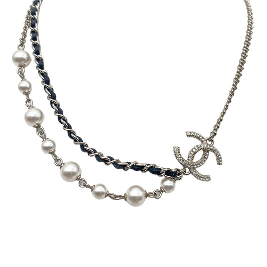 CHANEL NECKLACE COCOMARK FAUX PEARL RHINESTONE ACCESSORY B21B 90262429