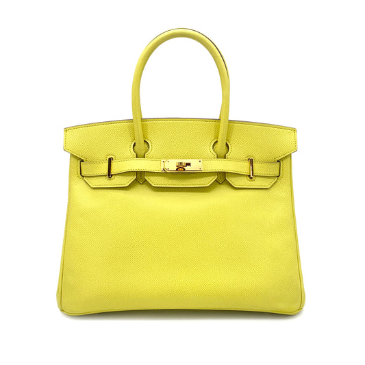 HERMES BIRKIN 30 SOUFRE EPSOM HAND BAG □Q GHW 90262533