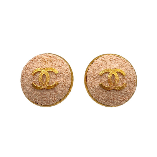 CHANEL VINTAGE EARRINGS COCOMARK ROUND ACCESSORY 93P 90262840