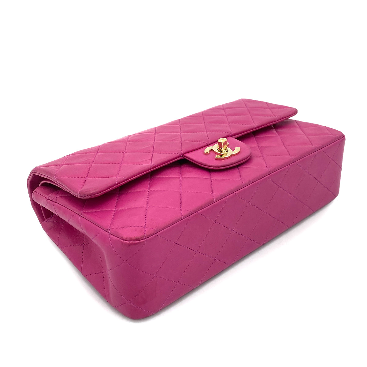 CHANEL VINTAGE CLASSIC FLAP MEDIUM CHAIN SHOULDER BAG PINK LAMB SKIN 90262843