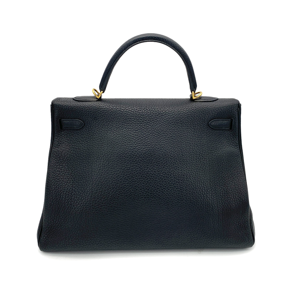 HERMES KELLY 35 RETOURNE BLACK TOGO HAND SHOULDER BAG □F GHW 90262852