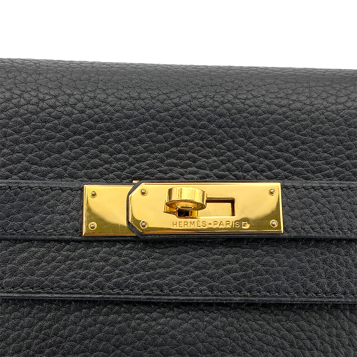 HERMES KELLY 35 RETOURNE BLACK TOGO HAND SHOULDER BAG □F GHW 90262852