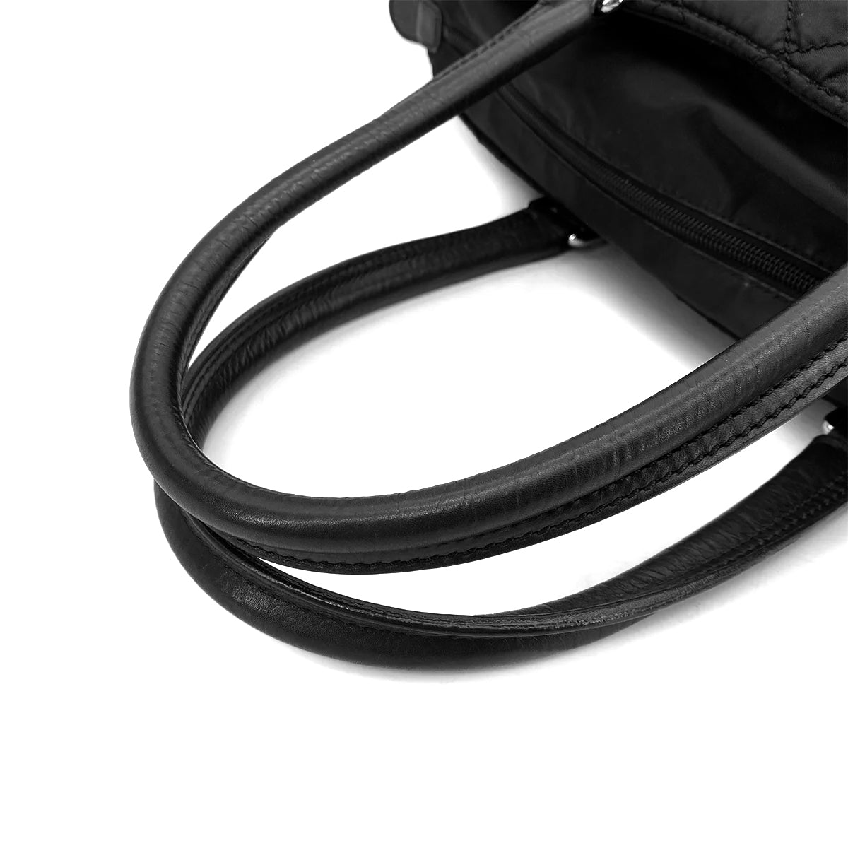 CHANEL VINTAGE PARIS NEWYORK TOTE BAG BLACK NYLON LEATHER 90262880