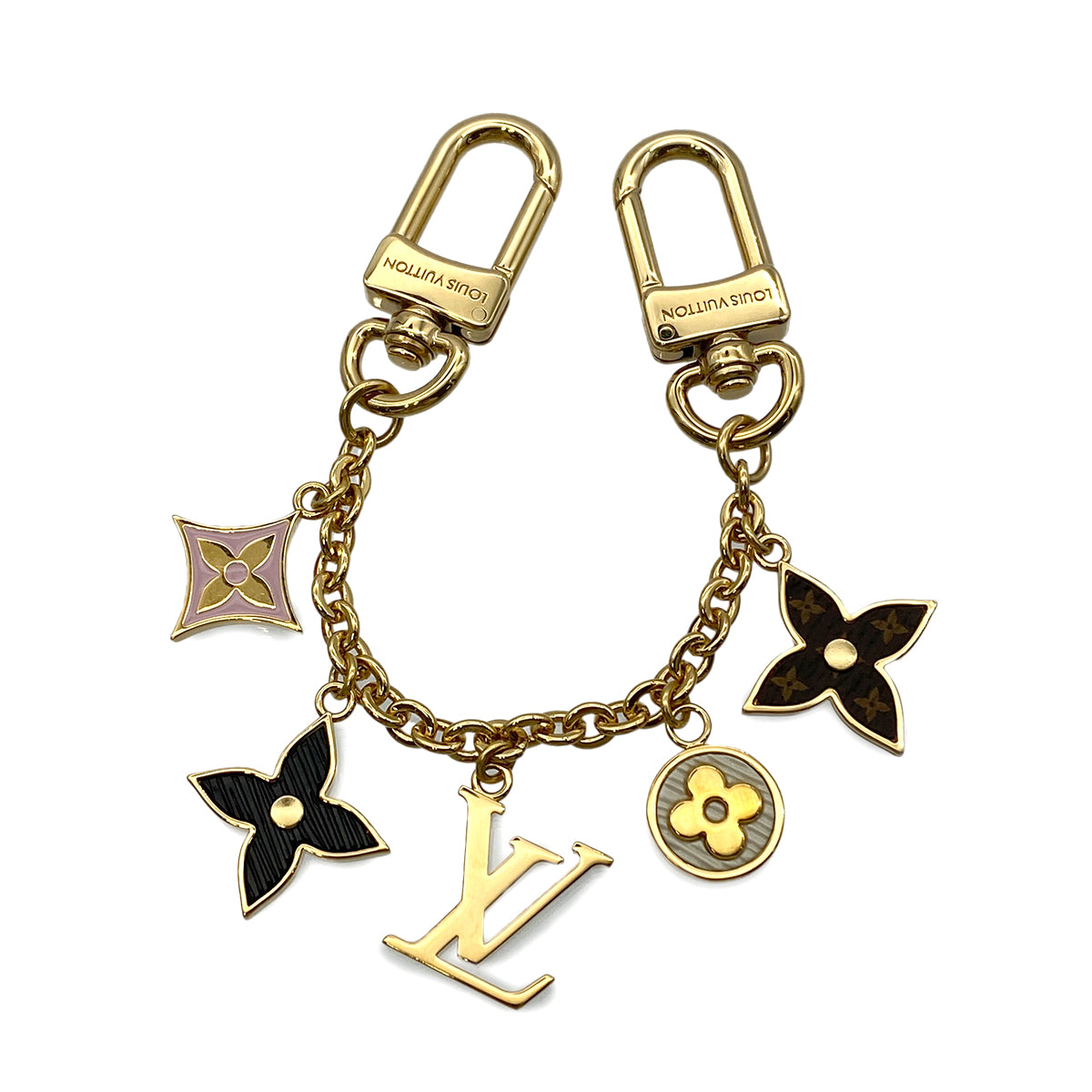 LOUIS VUITTON KEY BAG CHARM LV MONOGRAM GOLD ACCESSORY 90263073