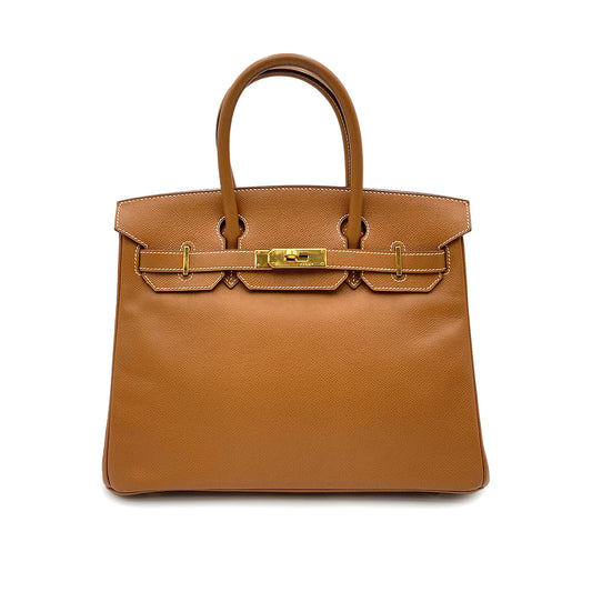 HERMES BIRKIN 30 GOLD COUCHEVEL HAND BAG □G GHW 90263098