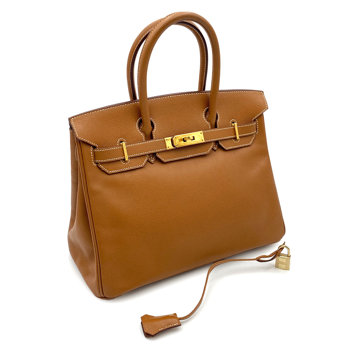 HERMES BIRKIN 30 GOLD COUCHEVEL HAND BAG □G GHW 90263098
