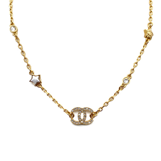 CHANEL NECKLACE COCOMARK RHINESTONE ACCESSORY B24C 90263117